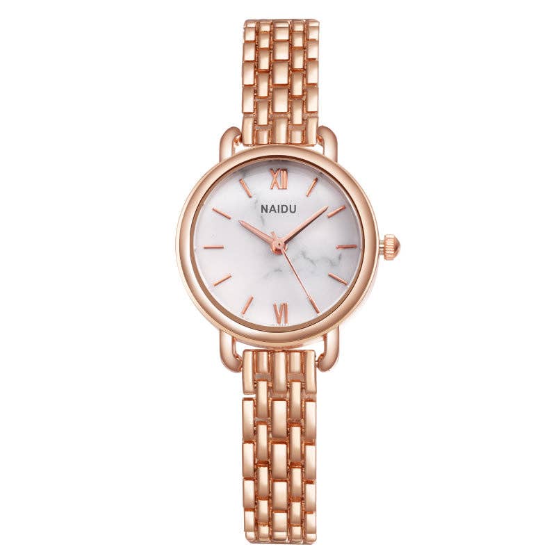 Montre femme Quartz Dress à cadran rond — Blanc